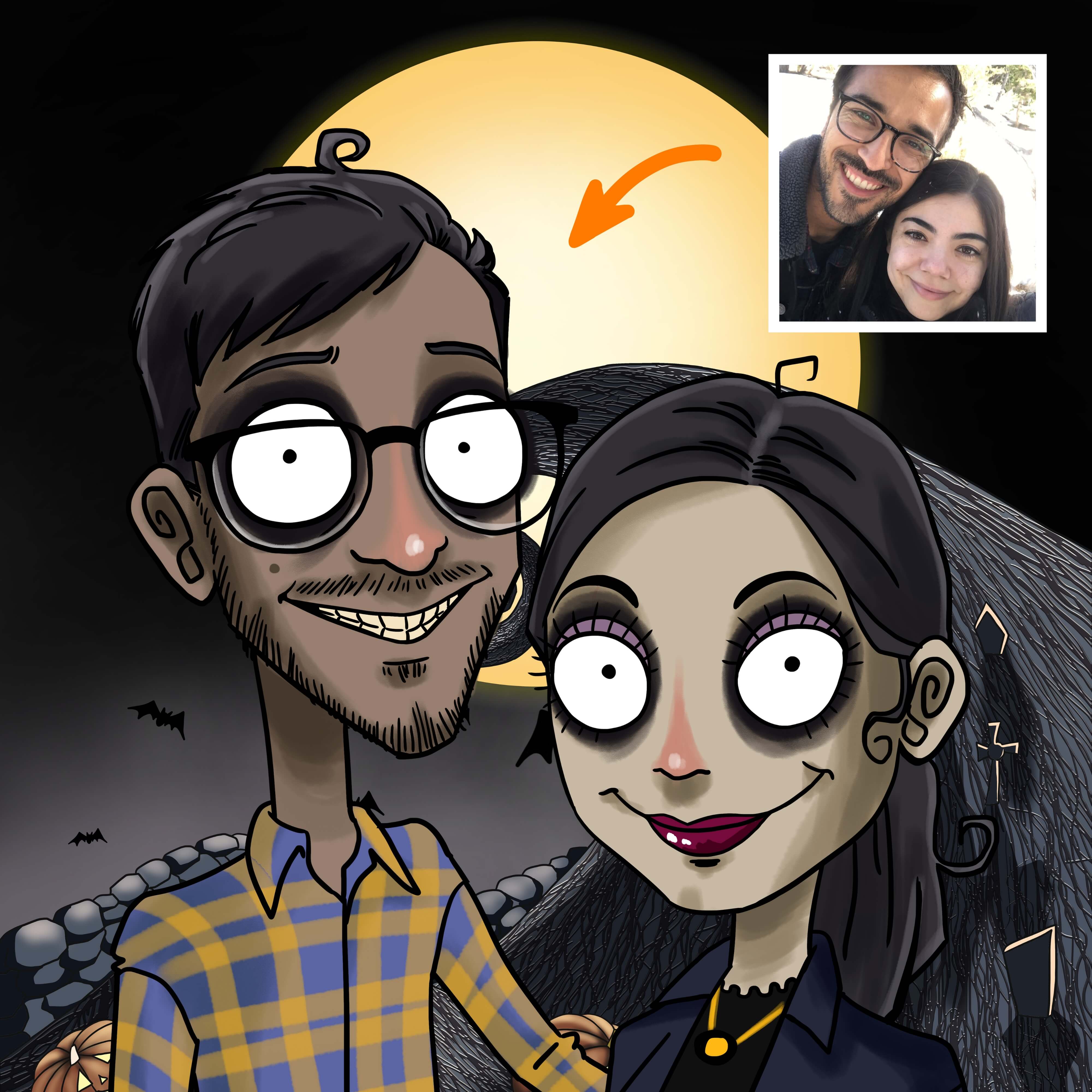 Get Spooky with Halloween Custom Portraits - Order Online at CartoonDeck