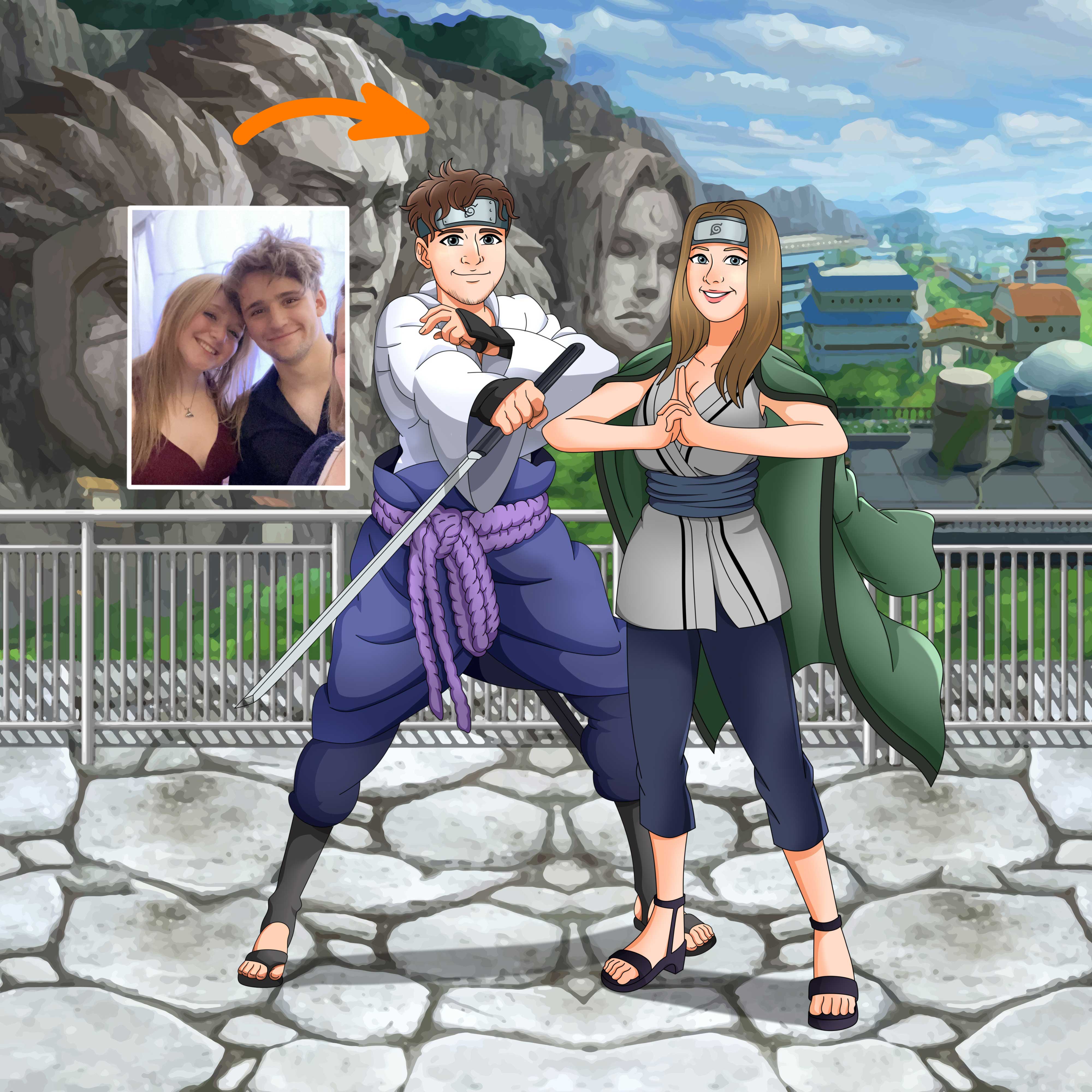 Personalized Naruto Custom Portrait - Capture Your Ninja Story in Anime Artistry